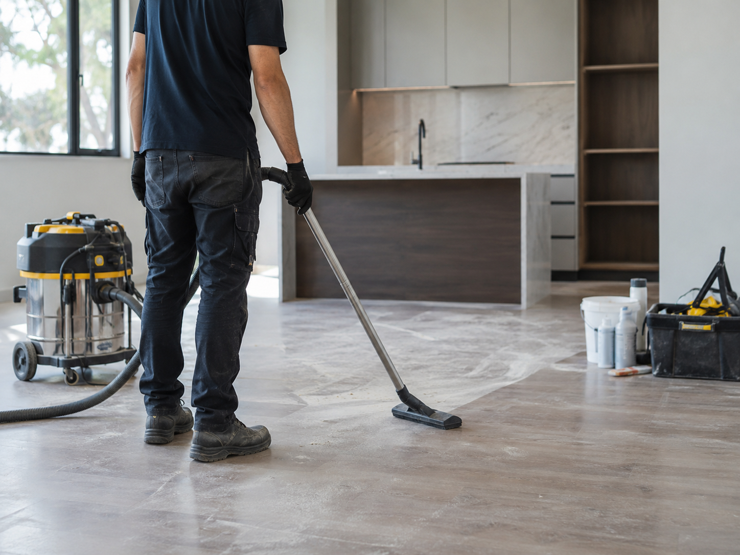 Thorough cleanup of a modern kitchen space